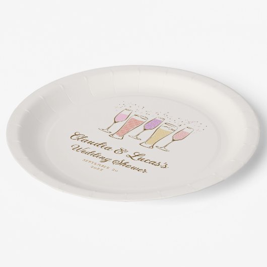 Cheers Couples Coed Polterabend Pappteller (Schrägansicht)