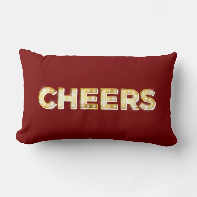 Cheers Cushion in Rot Lendenkissen (Vorderseite)