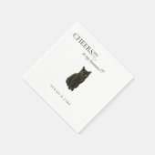 Cheers Custom Cat Black Text Hochzeit Napkins Serviette (Ecke)