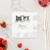 Cheers Custom Cat Drawn Cocktail Napkins Wedding Serviette (Beispiel)