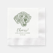 Cheers Custom Dog Drawn Cocktail Napkins Wedding Serviette (Vorderseite)