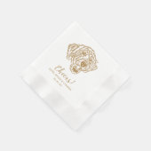 Cheers Custom Dog Drawn Cocktail Napkins Wedding Serviette (Ecke)