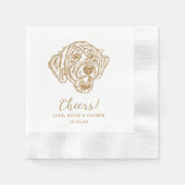 Cheers Custom Dog Drawn Cocktail Napkins Wedding Serviette (Vorderseite)
