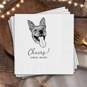 Cheers Custom Dog Wedding Napkins Serviette