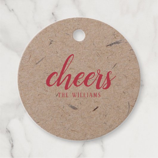 Cheers Custom Holiday Weihnachtsaufkleber oder Lab Geschenkanhänger (Vorderseite)