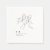 Cheers Cute White Minimalist Wedding Serviette (Vorderseite)