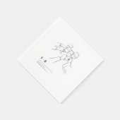 Cheers Cute White Minimalist Wedding Serviette (Ecke)