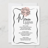 Cheers Doodle Modern Menu Wedding Ankündigung (Vorderseite)