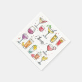 Cheers Drink Doodles Cocktail Serviette (Ecke)
