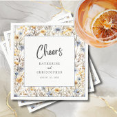 Cheers Dusty Blue Wildblume Wedding Reception Serviette