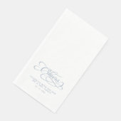 Cheers Elegant Bride & Groom Calligraphy Blue Serviette (Ecke)
