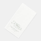 Cheers Elegant Bride & Groom Calligraphy Green Serviette (Ecke)