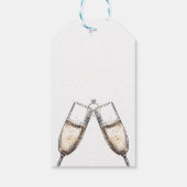 Cheers Elegant Bubbly Champange Brautparty Geschenkanhänger (Rückseite)