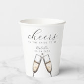 Cheers Elegant Bubbly Champange Brautparty Pappbecher (Rückseite)