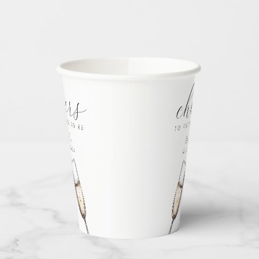 Cheers Elegant Bubbly Champange Brautparty Pappbecher (Links)