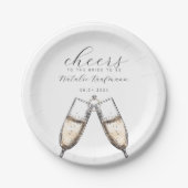 Cheers Elegant Bubbly Champange Brautparty Pappteller (Vorderseite)