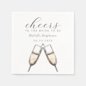 Cheers Elegant Bubbly Champange Brautparty Serviette (Vorderseite)
