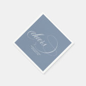 Cheers - Elegant Dusty Blue Wedding Serviette (Ecke)