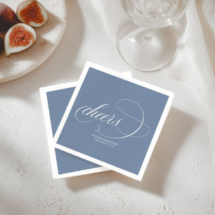 Cheers - Elegant Dusty Blue Wedding Serviette