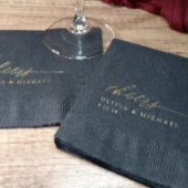 Cheers Elegant Wedding Black and Gold Servietten Mit Folie