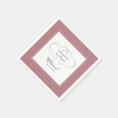 Cheers Elegant Wedding Calligraphy Dusty Rose Pink Serviette (Ecke)