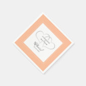 Cheers Elegant Wedding Calligraphy Peach Cocktail Serviette (Ecke)