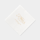 Cheers Elegant Wedding Calligraphy Real Gold Servietten Mit Folie (Rechts)