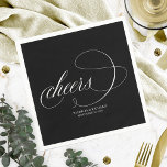 Cheers - elegante Schwarz-Weiß-Hochzeit Serviette<br><div class="desc">Cheers - elegante Schwarz-Weiß-Hochzeit</div>