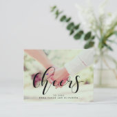 Cheers Elegantes Neujahrsfest-Foto Postkarte (Stehend Vorderseite)