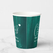 Cheers Emerald Green abstrakt Art Hochzeit Pappbecher (Rechts)