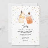 Cheers Erntedank Mason Jar Pumpkin Apple Drink Einladung (Vorderseite)