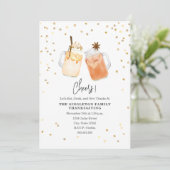 Cheers Erntedank Mason Jar Pumpkin Apple Drink Einladung (Stehend Vorderseite)