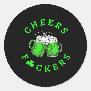 Cheers Ers St Patricks Day Männer Frauen Bier trin Runder Aufkleber