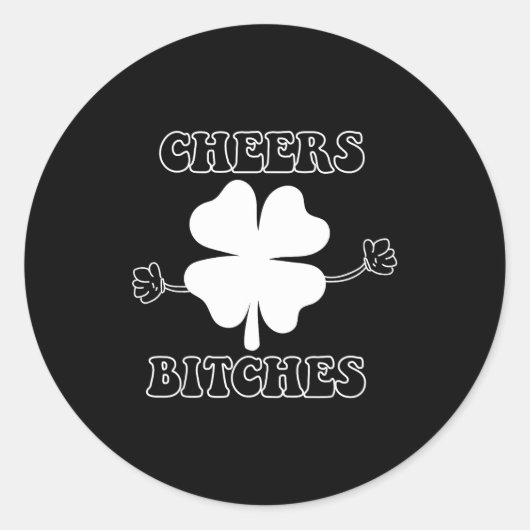 Cheers Es Lucky Clover Saint Patrick's Day Iri-shi Runder Aufkleber (Vorderseite)