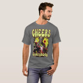 CHEERS EVERYBODY happy funny party Zombie sci fi h T-Shirt (Vorne ganz)