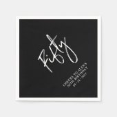 Cheers Fifty | Moderne Erwachsene 50. Geburtstagsp Serviette (Vorderseite)