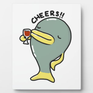 Cheers Fish Tabletop Plaque mit Easel Fotoplatte