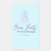 Cheers forty happy birthday cake blue purple name  acrylschild (Winkel)