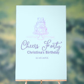 Cheers forty happy birthday cake blue purple name  acrylschild (Neutral)