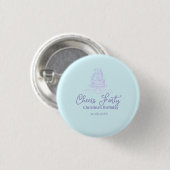 Cheers forty happy birthday cake blue purple name  button (Vorne & Hinten)
