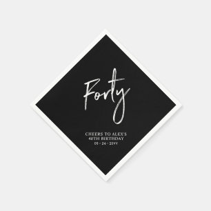 Cheers Forty   Moderne Erwachsene 40. Geburtstagsf Serviette