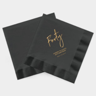 Cheers Forty   Moderne Erwachsene 40. Geburtstagsf Servietten Mit Folie