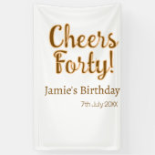 Cheers forty orange brown calligraphy birthday nam banner (Vertikal)