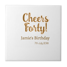 Cheers forty orange brown calligraphy birthday nam fliese
