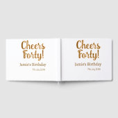 Cheers forty orange brown calligraphy birthday nam gästebuch (Voll)