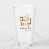 Cheers forty orange brown calligraphy birthday nam glas (Rückseite)