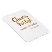 Cheers forty orange brown calligraphy birthday nam magnet (Rechte Seite)