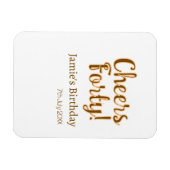 Cheers forty orange brown calligraphy birthday nam magnet (Horizontal)