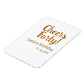 Cheers forty orange brown calligraphy birthday nam magnet (Linke Seite)