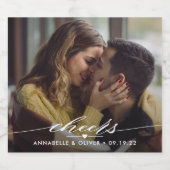 Cheers Foto Wedding Schaumweinetikett (Einzelnes Label)